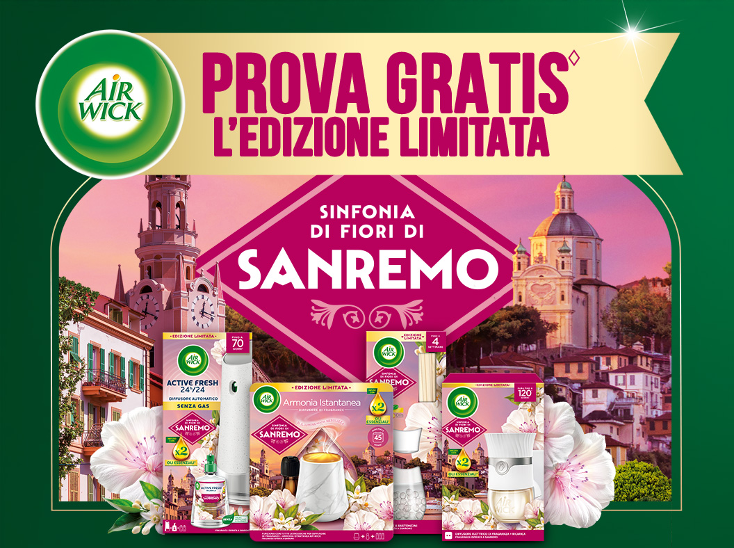 header versione mobile Airwick Edizione limitata Sinfonia di Fiori di Sanremo